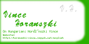 vince horanszki business card